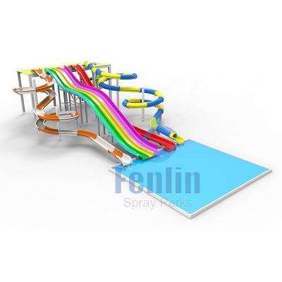 Κίνα fiberglass water slides combination/ water rides combo used for resort hotel aqua park water slides group for theme park προς πώληση