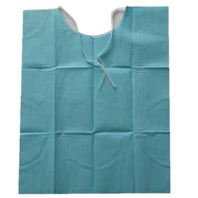 China 2ply paper+1ply PE film 2Ply paper and plastic 1Ply PE film bib manufacturer Dental Bib With custom dental tie for sale