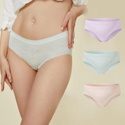 China In-Stock Antibacterial Seamless Breathable Briefs Elastane Naked Underwear For Women for sale