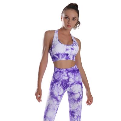 China Breathable Hot Seamless Women Sports Tight Gym Bra Top And Leggings Yoga Set for sale