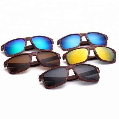 China 2018 Promotional Brand Heat Transfer Sunglasses Men Designer Printing Wooden Grain Sports Sunglasses for sale