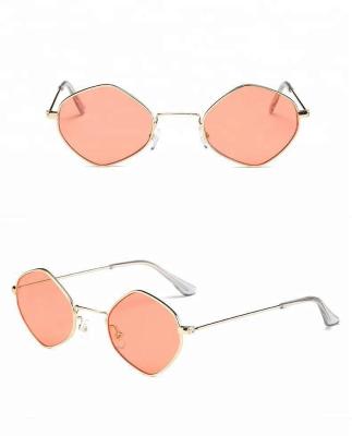 China 2020 Necessary Diamond Shape Sunglasses Unisex Metal Sun Glasses Hipster Sunglasses for sale