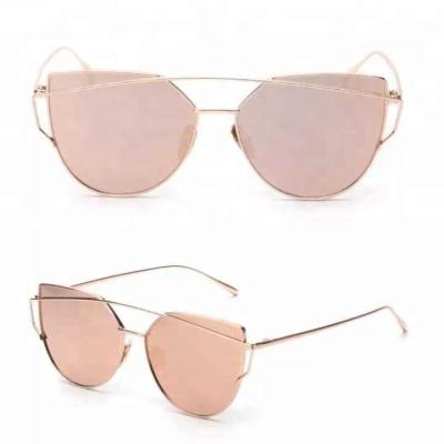 China Cat Eye Rose Gold Frame Metal Women Sunglasses 2018 Newest Trending Shape Sunglasses for sale