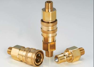 China Thread Brass Hydraulic Quick Connect Couplings , Poppet Valve Male Hydraulic Coupler ISO7241-B for sale