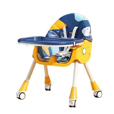 China Modern Child Chairs Single Height Adjustable Baby Eating High Seat With Double Tray Kids Safety Dinner Umpire Chair Feeding Chair for sale