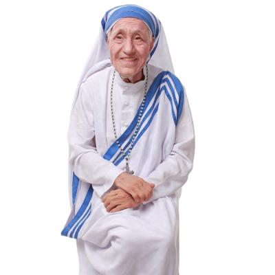 China Europe Teresa Mother Lifesize Religious Silicone wax sculptures for art for sale