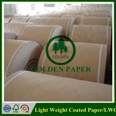 China Anti Curl 64gsm 70gsm 80gsm LWC Paper Light Weight Coated Paper In Sheet Or Roll for sale