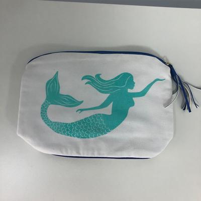 China Fashion Best Selling 2021 Reusable Eco-Friendly Canvas Universal Pocket Mermaid Pattern for sale