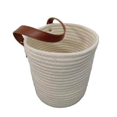 China New Pattern Nordic Style Cotton Factory Wholesale Minimalist Rope Woven Hanging Basket for sale