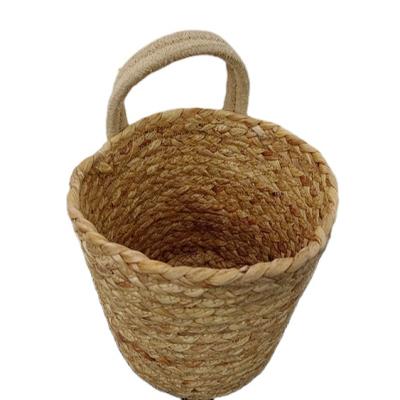 China Promotion Price Best Quality Jute Bird's Nest Handle Vegetable Plankton Single Wall Plant Hanging Hanging Basket for sale