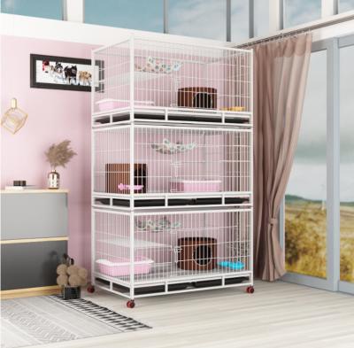 China Supcon Pet Villa Cat Cage House Indoor Mobile Sustainable Cat Cage For Big Cat With Wheels for sale