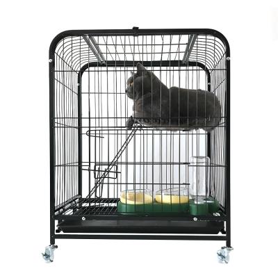 China Hot Sale Easy Clean Galvanized Layer Cat Cage Stainless Steel Pet Square Cage Breathable For Big Cat for sale