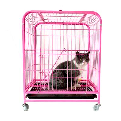 China Breathable 2022 New Galvanized Plastic Bottom Cat Cage Custom Cage Steel Bottom Pipe Cage Breathable For Cat for sale