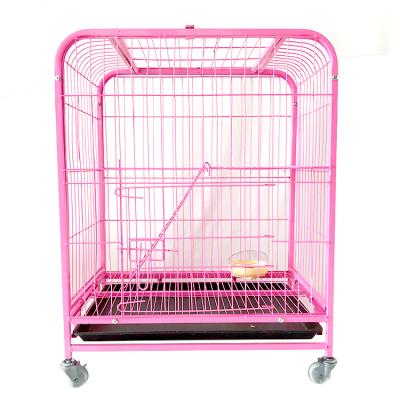 China Factory Wholesale Lead Quality Breathable Supply Large Cat Cage Heavy Duty Square Tube Pet Cat Cage With Wheels for sale