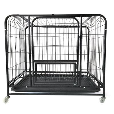 China Wholesale Customized Breathable High Quality Dog Cage Tube Dog Kennel Heavy Duty Square Cage With Wheels for sale