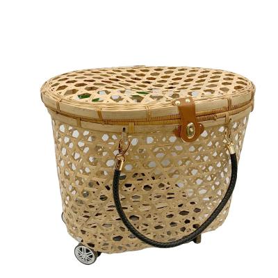 China Wholesale Viable Handmade Breathable Bamboo Cat Carrier Backpack Carrier with Wheels for sale