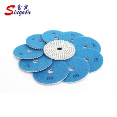 China Stone Polishing Wet Set Concrete Diamond Polishing Pads 3 Step Polishing Pad Granite Stone Marble for sale