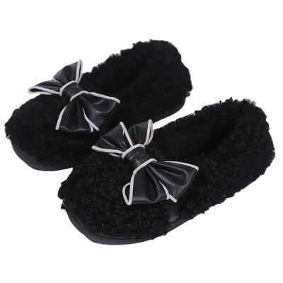 China Fashion Trend 2023 winter home outdoor casual female plush warm bow decoration cotton shoes for sale