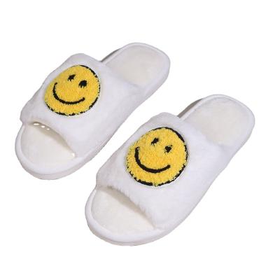 China Fashion Trend 2023 new selling four seasons home outdoor leisure non-slip cute smiley open slippers for sale