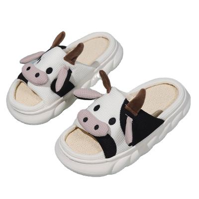 China Fashion Trend 2023 new hot four seasons home outdoor leisure non-slip cute cow slippers for sale