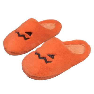 China Fashion Trend Winter Slippers 2023 Soft wool non-slip warm Orange Halloween plush slippers for sale