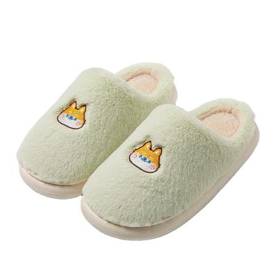 China Fashion Trend 2023 Warm Cute Cartoon Fun Autumn And Winter Lovers Indoor And Outdoor Casual Embroidery Plush Slippers for sale