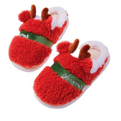 China Cushioning Direct factory wholesale stock and OEM order winter indoor santa shoes plush warm slippers for sale