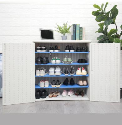 China KINYING Brand Easily Assembled Shoes Shelf Storage Organizer Entryway Shoes Closet Furniture Plastic Storage Cabinet with Doors for sale