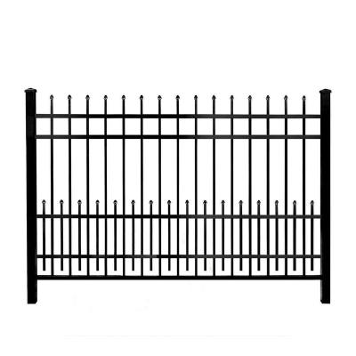 China Easily Assembled Cheap Modern Metal Fence Galvanized Picket Wrought Iron Fence Panels Steel Fence for sale