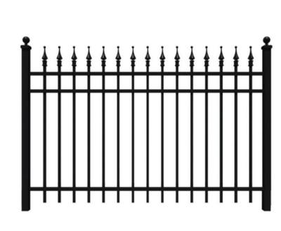 China Easily Assembled Cheap Modern Metal Fence Galvanized Picket Wrought Iron Fence Panels Metal Fence for sale