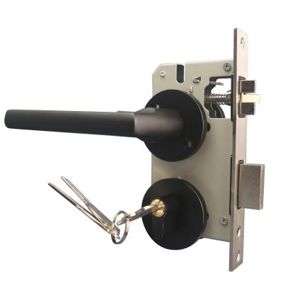 China Interior door Durable Oxidize black color interior bedroom aluminum door handle lock for sale