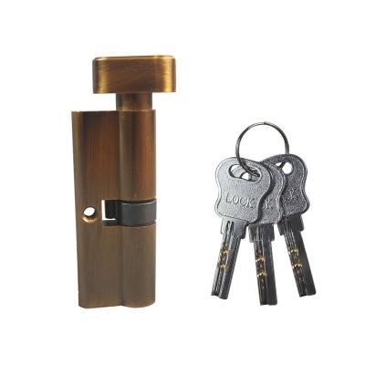 China Door Popular Yellow bronze color keyed Zinc door lock cylinder for sale