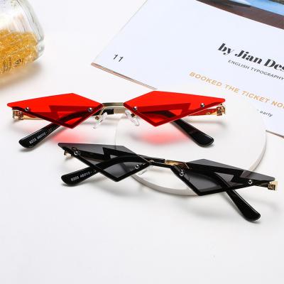 China Fashion Sunglasses Shape New Metal Frameless Sunglasses for UV400 Decoration Personality Irregular Women Rimless Glasses for sale