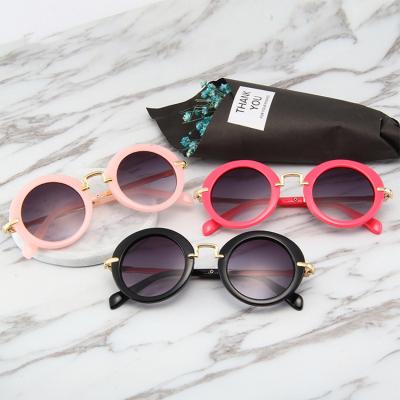 China Fashion Sunglasses Shape Cute Round Eyeglasses Boy Girls Glasses Wholesale Kids UV Protection Metal Eyeglasses Kids Sunglasses for sale