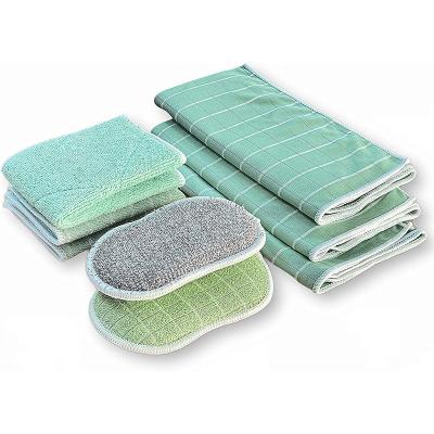 China Quantity Viable Custom High Quality Match Sponge Bamboo Fiber Towel Set for sale