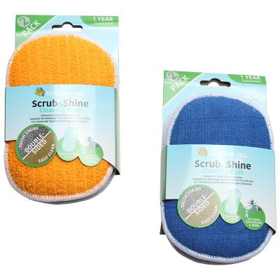 China Good Quality Eco - Friendly Microfiber Scrubber Sponge Dish Washing Stock Sponge Sustainable for sale