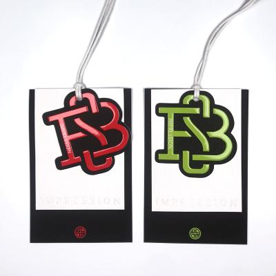 China Product Information Vogue Brand Clothing Accessories Custom Label Logo Label Plastic PVC And Paper Hangtag for sale