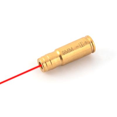 China Brass Red 9mm Laser Hole Sight For Pistol Sight 9mm Luger Laser Boresighter for sale