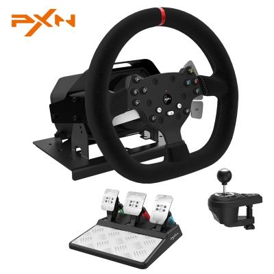 China VIBRATION BEST PXN V10 MOTOR 2022 game wheel PXN V9 upgraded dual motor vibration with detachable pedals clutch for PC ps4 / xbox series for sale