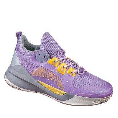 China Factory Price Basketball Used Boys Girls Light Purple Laces New Basketball Shoes For Men Wholesale for sale