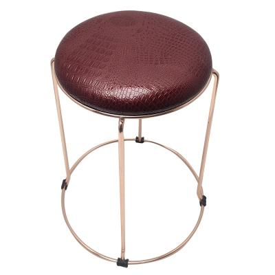 China Counter stool modern simple round beauty dining table household velvet bar stool for sale