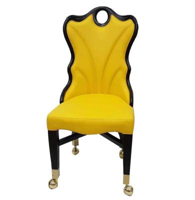 China European Style Wholesale Home Furniture Modern Luxury Dining Chair PU Banquet Casino Leather Poker Chair for sale