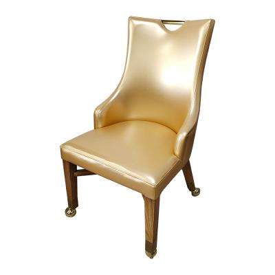 China Factory Delicate Commercial Furniture Gold Outlet PU Leather Casino Used Chair For Gambling House Guest Room for sale