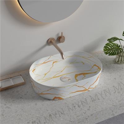 China Modern Bathroom Products New Modern Bathroom Products Oval Deep Wash Hand Basin Ceramic Wash Sink Multiple Colors Are Available for sale