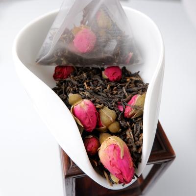 China Natural / High Quality Rose Flower Black Tea Pu Er Flavored Tea In Pyramid Tea Bag FREE SAMPLE zu verkaufen