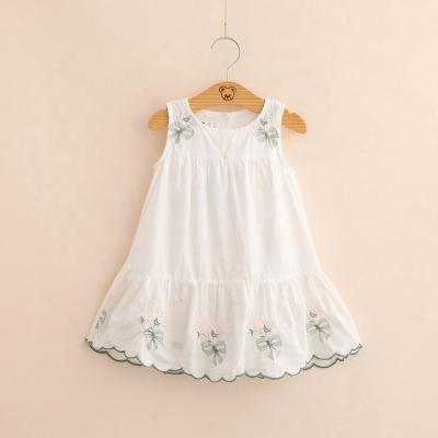 China Baby 2-12Y Summer Viable Kids Clothes Cotton Dress Kids Sunbathing Toddler Little Girl Embroidered Dresses for sale