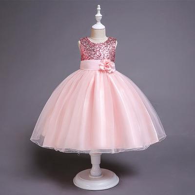 China Anti-wrinkle Princess Sequin Evening Bubble Bling Baby Kid Party Wedding Dress kids dress dresses,little girls dresses for sale