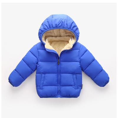 China Hooded Kids Raincoat Kids Wear Winter Boys Girls Thicken Warm Cotton Velvet Zipper Outerwear Jacket For Kids Coats for sale