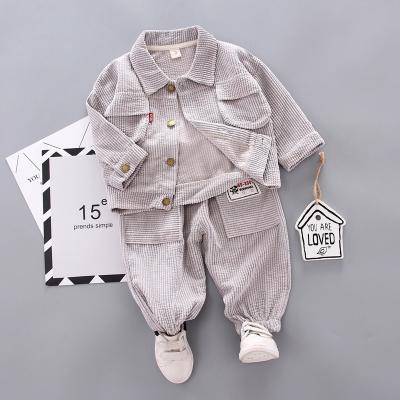 China Newcomer Breathable Soft Comfortable Lil Boy Sets Corduroy Lapel Jacket Clothes 3 Years Old Boys Jackets Set for sale