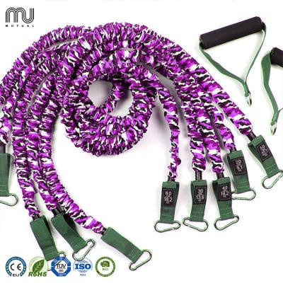 China Wholesale Fitness Exercise Gym Booty Band Tube 11 Pcs Resistance Band Set With Foam Handles for sale